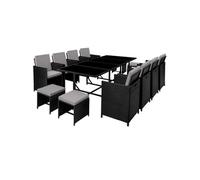 Salon de jardin 8-10 personnes Pliable housse de protection noir/gris