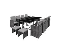 Salon de jardin 8 à 10 personnes housse de protection gris/gris clair