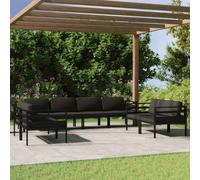 Vidaxl Salon De Jardin 8 Pcs Avec Coussins Aluminium Anthracite