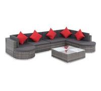 Vidaxl Salon De Jardin 8 Pcs Avec Coussins Résine Tressée Gris Gris