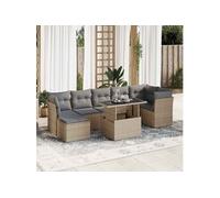 Vidaxl Salon De Jardin Avec Coussins 8 Pcs Beige Résine Tressée