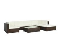 Salon De Jardin 8 Pièces En Polyrotin Marron Avec Coussins Canapé D'extérieur Modulaire