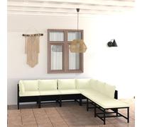 Salon de Jardin 9 pcs et Coussins Résine Tressée Gris Mobilier Terrasse vidaXL