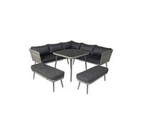 Concept Usine – Salon de jardin Baracoa 9 places – Résine tressée – Anthracite Gris