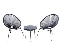 Salon de jardin acapulco en métal ""Odea"" - 2 places - Noir