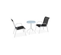 Salon de jardin acier gris 3 pieces 50.0 x 71 x 71 2 personnes