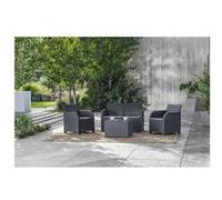 Salon de jardin allibert by keter gris rotin 4 personnes 63 x 63 cm 2 pieces gris G