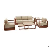 Salon de jardin Allure 5 places acajou - Hespéride