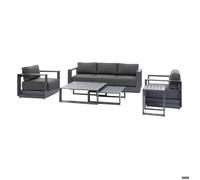 Salon De Jardin En Aluminium Allure Graphite - 5 Places - Hespéride Multicolore