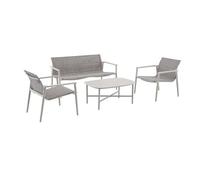 Salon De Jardin Alu Occita Beige Chiné - 4 Places - Jardideco Multicolore