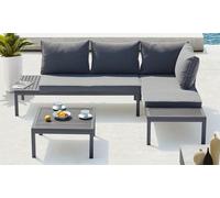 Salon de jardin aluminium 4 places Kokoon: Blanc et gris