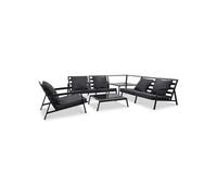 vidaXL Salon de jardin 5 pièces en aluminium avec coussins