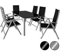 Salon de jardin aluminium Anthracite ou argent ensemble table 6 chaises