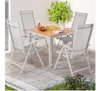Salon de jardin aluminium Bern 4+1 chaise dossier haut pliable 7 positions