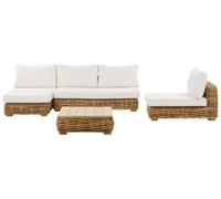 Salon de jardin angle droit en rotin clair VARALLO
