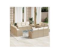 Salon de jardin modulable resine tressee beige 12 pieces x 65.5 x 69 12 personnes