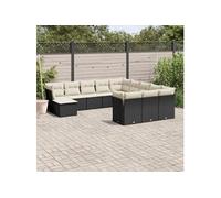 Vidaxl Salon De Jardin 12 Pcs Avec Coussins Noir Résine Tressée