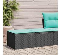 Salon de jardin avec coussins 2 pcs noir résine tressée acacia vidaXL