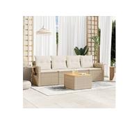 Salon de jardin modulable resine tressee beige 5 pieces x 62 x 69 4 personnes