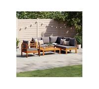 Salon de Jardin avec Coussins Meubles Terrasse 9 pcs Bois Massif d'Acacia vidaXL