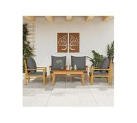 Salon de Jardin Table Chaises Ensemble Meubles 4 pcs Bois d'Acacia Solide vidaXL