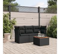Salon de Jardin avec Coussins Canapés 4 pcs Mélange Beige Résine Tressée vidaXL