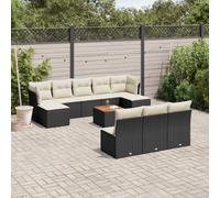 Salon de Jardin avec Coussins Canapés Patio 11 pcs Beige Résine Tressée vidaXL