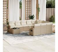 Salon de Jardin avec Coussins Canapés Patio 11 pcs Gris Résine Tressée vidaXL