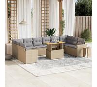 Salon de Jardin avec Coussins Canapés Patio 11 pcs Noir Résine Tressée vidaXL