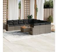 Salon de Jardin avec Coussins Canapés Patio 12 pcs Beige Résine Tressée vidaXL