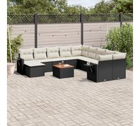 Salon de Jardin avec Coussins Canapés Patio 12 pcs Gris Résine Tressée vidaXL