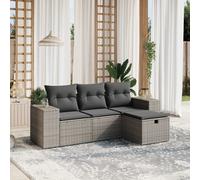 Salon de Jardin avec Coussins Canapés Patio 4 pcs Noir Résine Tressée vidaXL