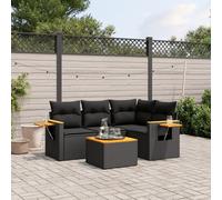 Salon de Jardin avec Coussins Canapés Patio 5 pcs Gris Résine Tressée vidaXL
