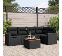 Salon de Jardin avec Coussins Canapés Patio 6 pcs Beige Résine Tressée vidaXL