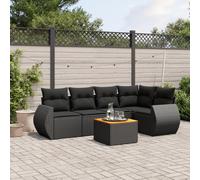 Salon de Jardin avec Coussins Canapés Patio 6 pcs Beige Résine Tressée vidaXL