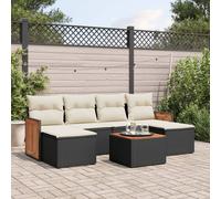 Salon de Jardin avec Coussins Canapés Patio 7 pcs Beige Résine Tressée vidaXL