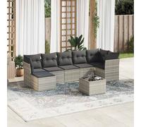 Salon de Jardin avec Coussins Canapés Patio 7 pcs Noir Résine Tressée vidaXL