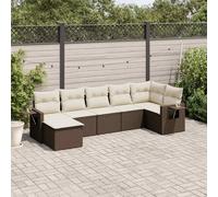 Salon de Jardin avec Coussins Canapés Patio 8 pcs Beige Résine Tressée vidaXL
