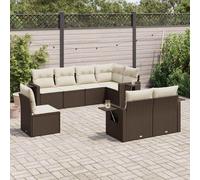 Salon de Jardin avec Coussins Canapés Patio 8 pcs Gris Résine Tressée vidaXL