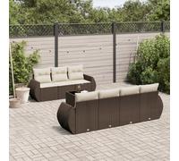 Salon de Jardin avec Coussins Canapés Patio 8 pcs Gris Résine Tressée vidaXL