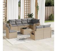 Salon de Jardin avec Coussins Canapés Patio 8 pcs Gris Résine Tressée vidaXL
