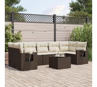 Salon de Jardin avec Coussins Canapés Patio 8 pcs Noir Résine Tressée vidaXL