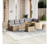 Salon de Jardin avec Coussins Canapés Patio 8 pcs Noir Résine Tressée vidaXL