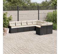 Salon de Jardin avec Coussins Canapés Patio 9 pcs Beige Résine Tressée vidaXL