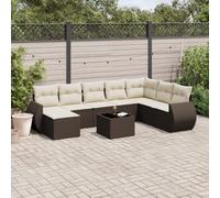 Salon de Jardin avec Coussins Canapés Patio 9 pcs Noir Résine Tressée vidaXL