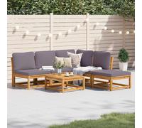 Salon de Jardin avec Coussins Chaises Patio 3 pcs Bois Massif d'Acacia vidaXL