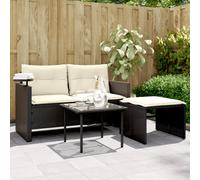 Salon de Jardin avec Coussins Ensemble de Canapés 3 pcs Résine Tressée vidaXL