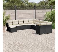 Salon de Jardin avec Coussins Meubles Patio 12 pcs Beige Résine Tressée vidaXL