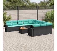 Salon de Jardin avec Coussins Meubles Patio 12 pcs Gris Résine Tressée vidaXL