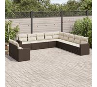 Salon de Jardin avec Coussins Meubles Terrasse 11 pcs Noir Résine Tressée vidaXL